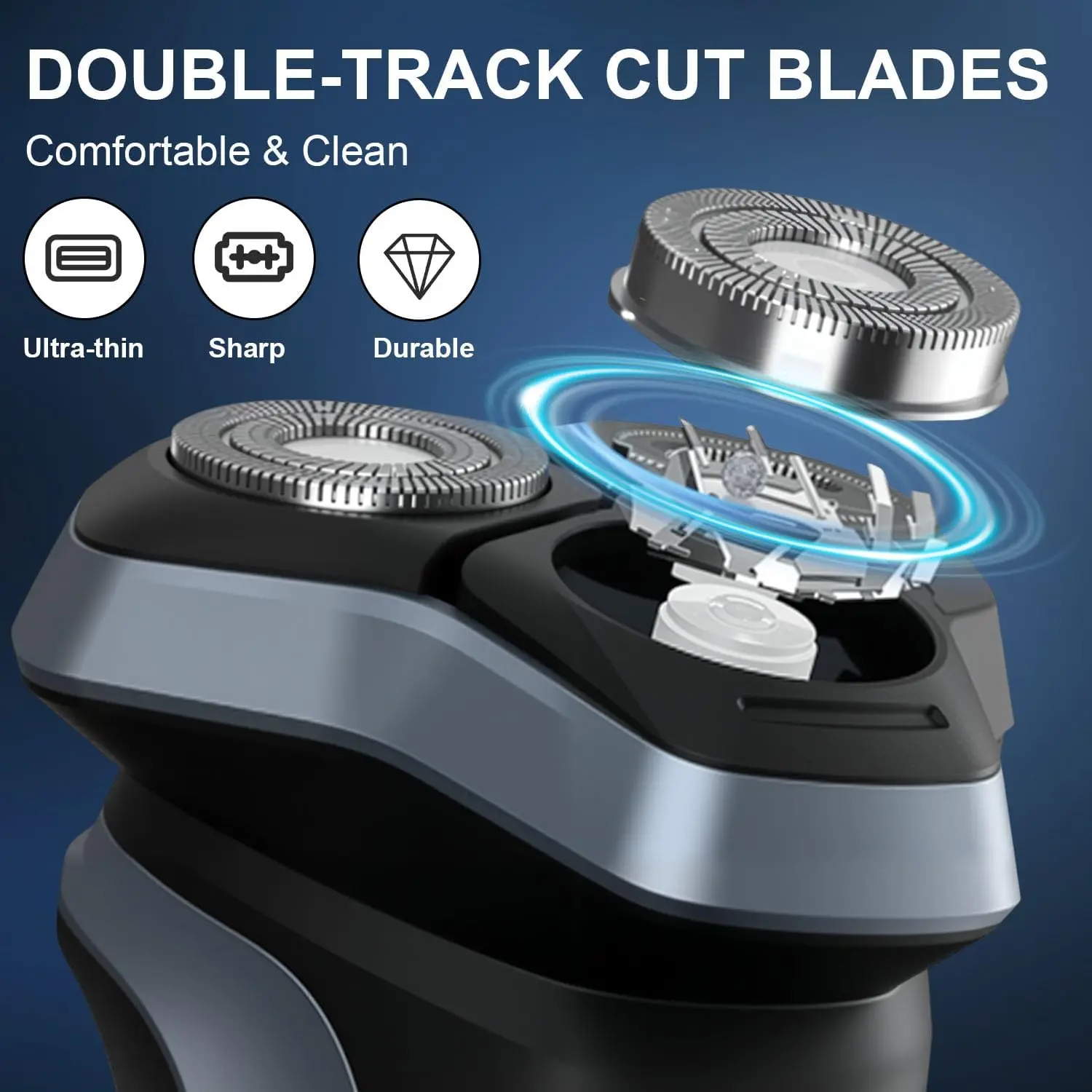 Electric Shaver for Men 150 Min Runtime Wet/Dry Electric Razor with Pop Up Trimmer IPX6 Waterproof Shaving Machine