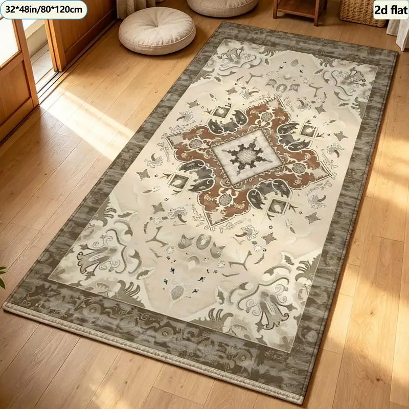 Boho Bright Colorful Floral Carpet Flooring Ethnic Medallion Square Area Rug Bohemian Household Floor Mat