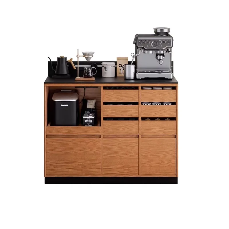 

combination side cabinet coffee cabinet against the wall rock slab countertop home kitchen restaurant tea cabinet