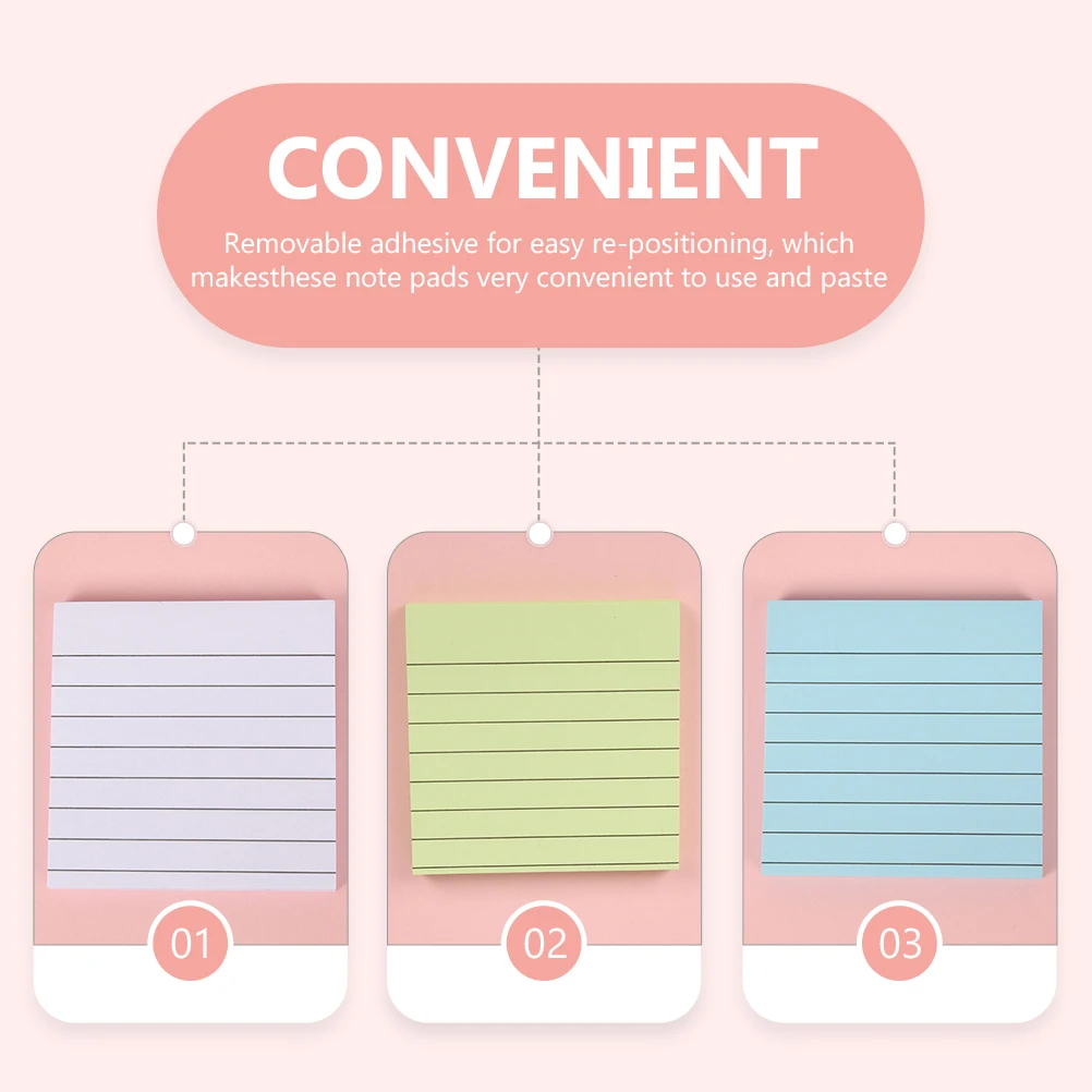

10Pcs Portable Square Self Adhesive Memo Pads Office Message Note Removable Thick Paper Note Pads