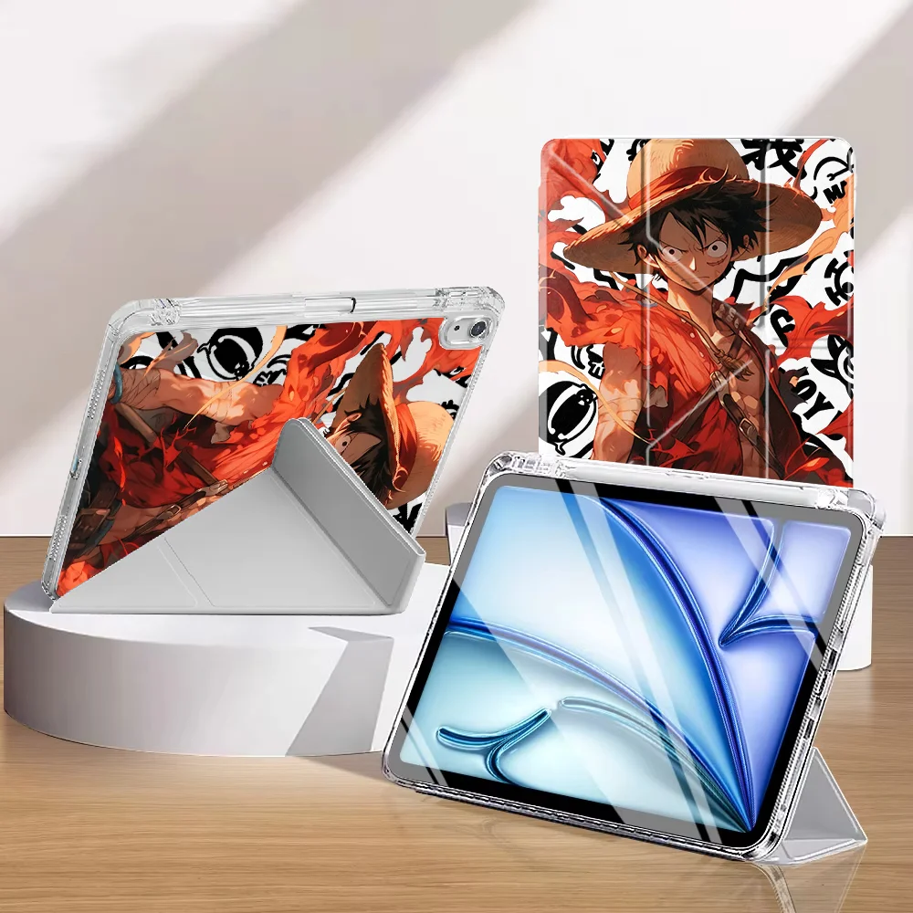 One P-Piece Luffys With Pen Slot Cover Tablet Case For iPad 11th 10th Gen 9th Air 8 M2 M3 3 12th Pro 13 2025 2026 Mini 7 6 5