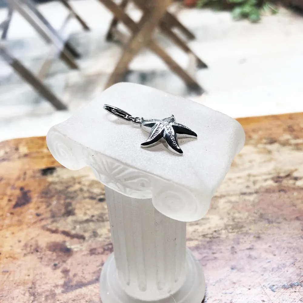 Seestern-Anhänger mit baumelndem Anhänger, trendiger Sterlingsilber 925, Modeschmuck für Damen, Geschenk – Detail 4