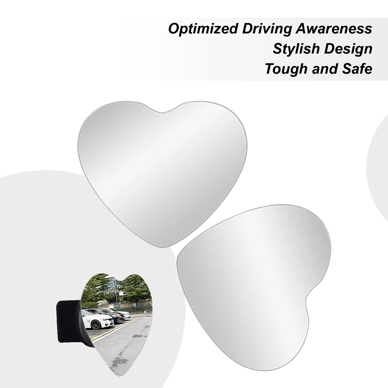 

For Etc Car Blind Spot Mirror Car Heart Shaped Blind Spot Mirrors Rearview Convex 2 Piece Stick On Accessories For Truck