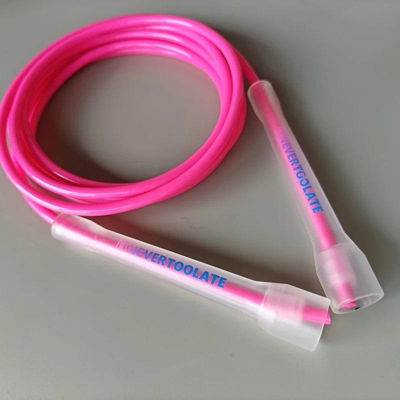 NEVERTOOLATE Weak fluorescence 5mm pvc  skip jump rope  skipping jumpping fitness crossfit long rope cord adult