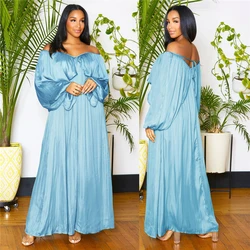Turkey Dresses For Women African Designer Plus Size Boubou 2023 Spring Chiffon Maxi Robe Ankara Long Sleeve Party Clothing