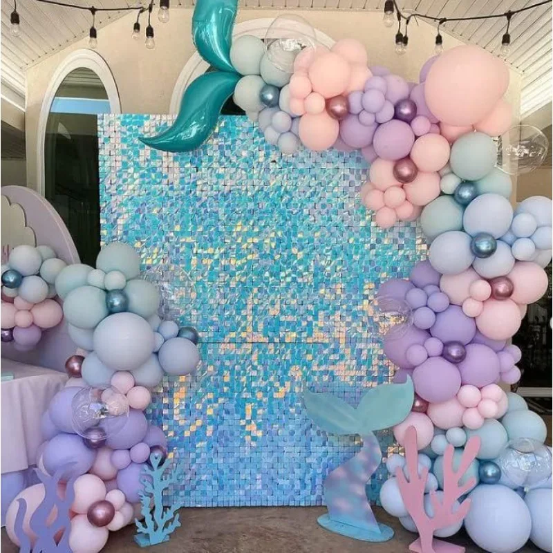 

10 pieces of mirror laser plastic sequins party decoration layout stage wedding birthday party flash background wall decoration