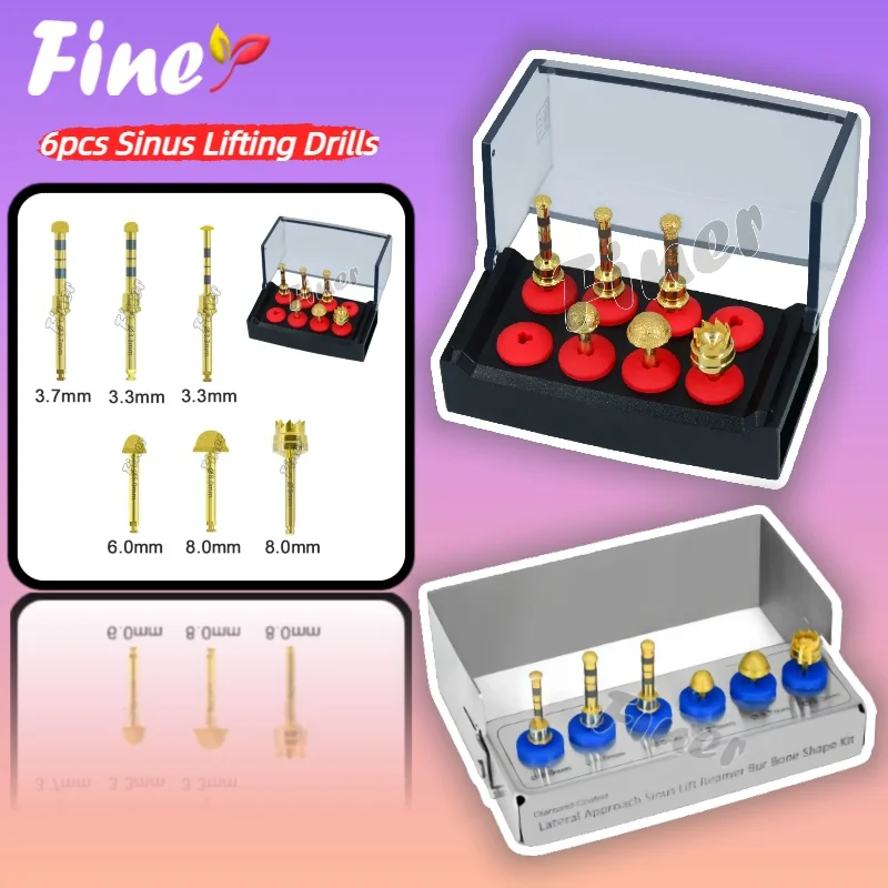 

Finer Dental Sinus Lifting Kit Implant Drills Lateral Approach Reamer Kit Membrane Diamond Coated Bur Drills Sinus Lift Kit