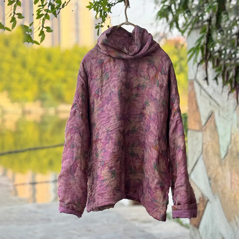 2025 New Arrival Autumn Winter Women Vintage Floral Good Quality 100% Cotton Pullover Casual Pile Collal Long Sleeve Parker Y179