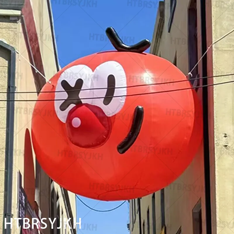 Bola de emoji inflable personalizada, modelo de aire de dibujos animados de emoji, centro comercial, barra cuadrada, modelo de aire colgante con soplador