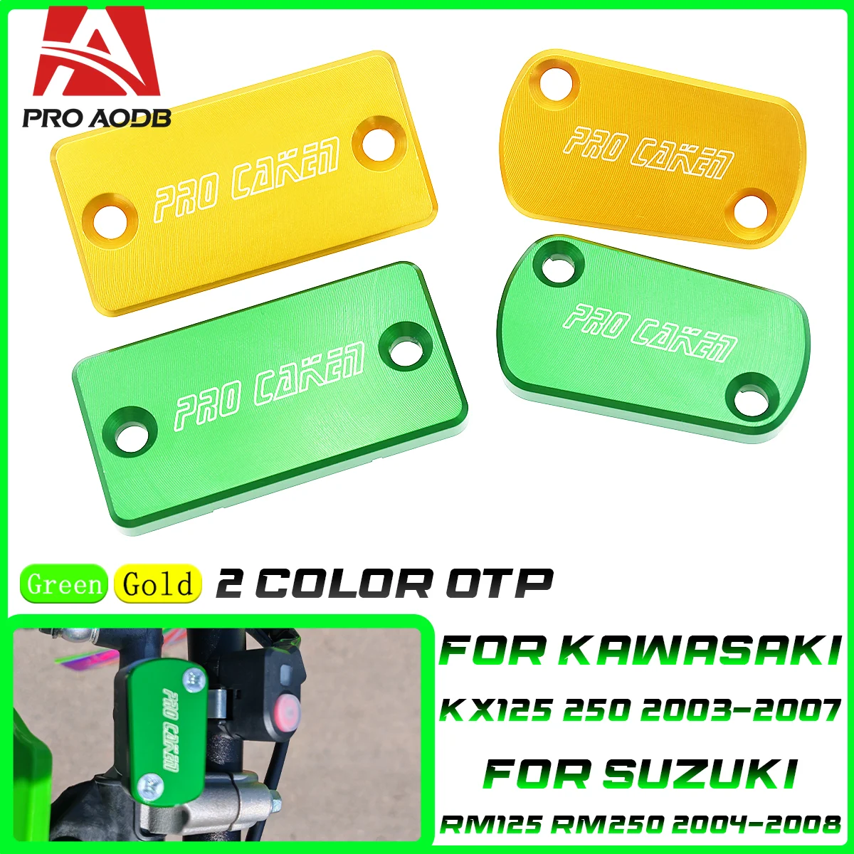 Para Kawasaki Suzuki RM 125 250 RMZ 250 450 RMX 450Z KX 125 250 250F 450F KLX 450R 2003-2018 tapas de depósito de freno delantero trasero de Moto