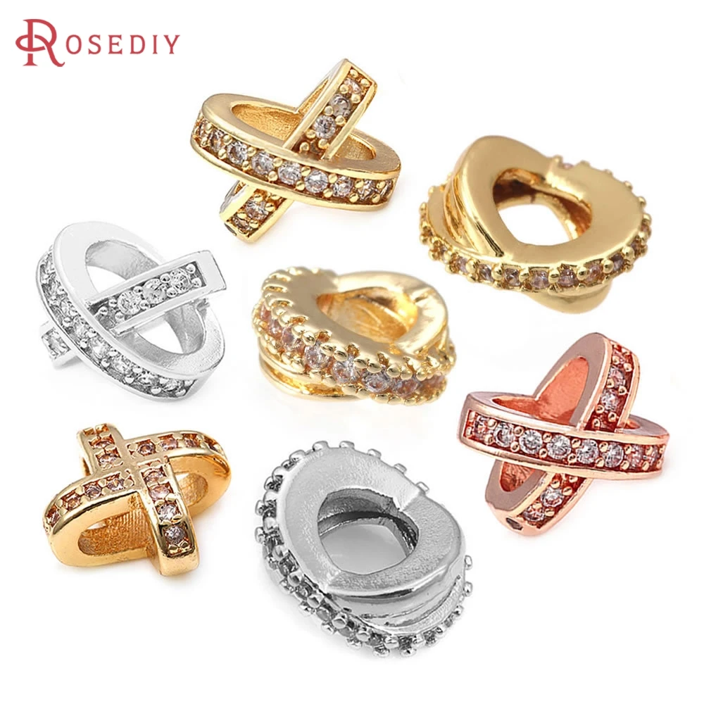 18K Gold Color Brass X Shape Bracelets Beads Spacer Beads High Quality Jewelry Accessories Making Rosediy Official Website