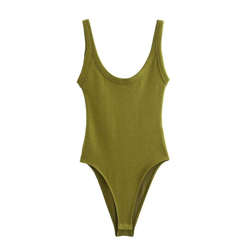 ملابس داخلية نحيفة مضلعة للنساء، رقبة دائرية، أشرطة، أزرار كبس، بدلات لعب نسائية، أزياء مثيرة #4