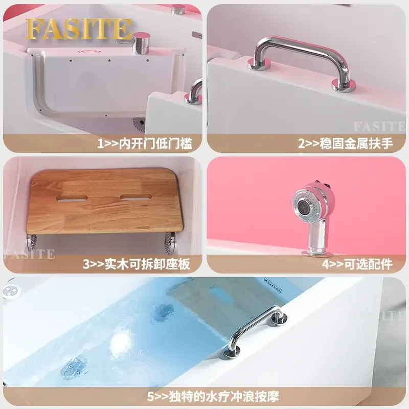 For Elderly Walk In Bathtub Small Apartment Surfing Compact Sitting Bath Space Saving