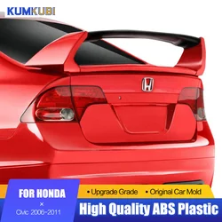 Rear Trunk Spoiler Wing Deck Lid Painted Gloss Black Boot Lip for 2006-2011 Honda Civic 4 Door Sedan Four Parts ABS 07 08 09 10