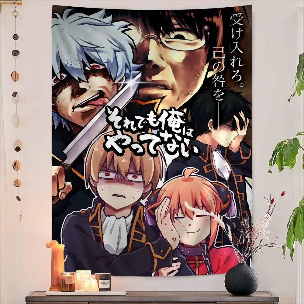 GINTAMA Anime Poste Anime Tapestry Indian Buddha Wall Decoration Witchcraft Bohemian Hippie Wall Hanging Sheets