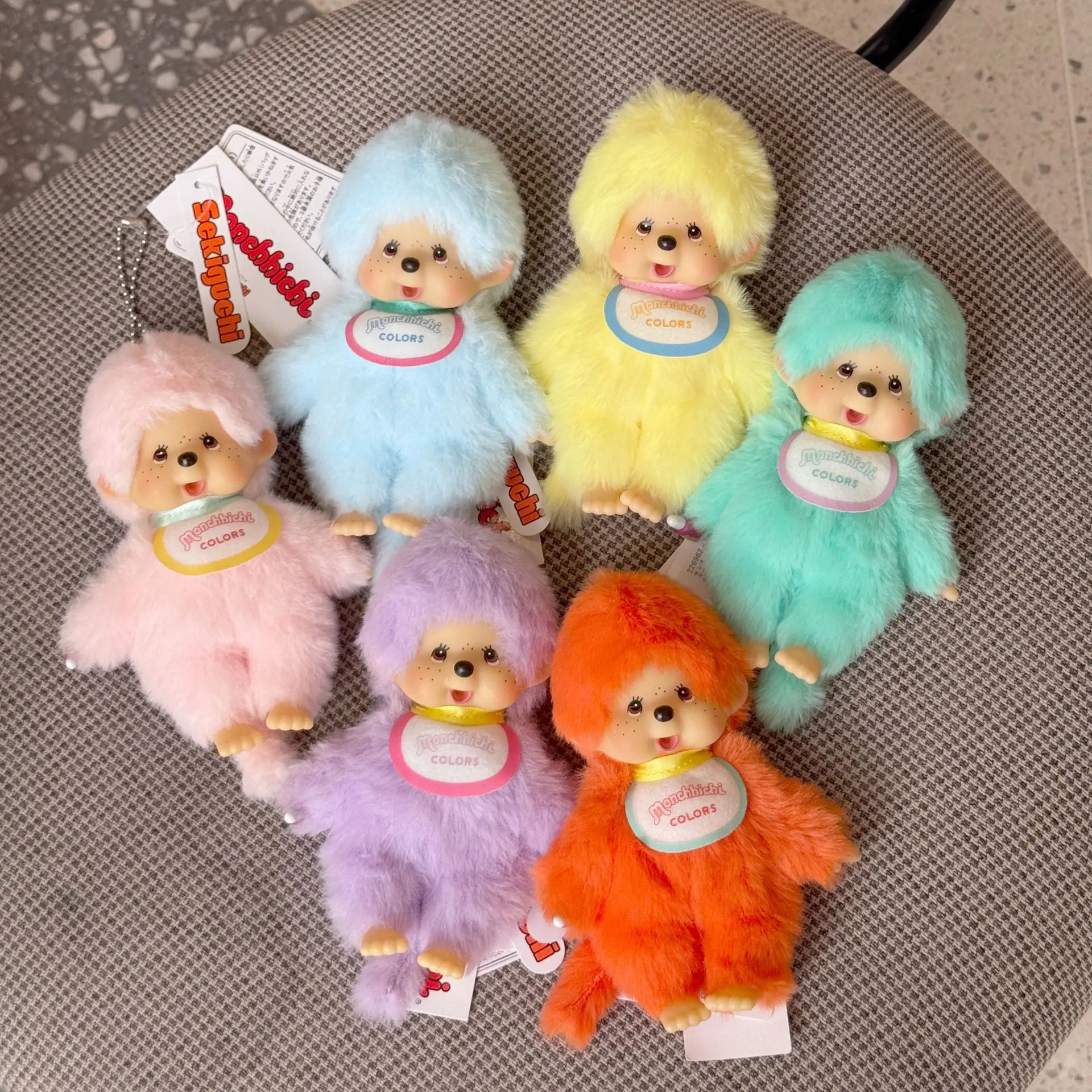 New model ‌Monchhichi Plush Toy Keychain Funny Animal Hat  Backpack Cartoon Character Pendant Car Pendant Christmas