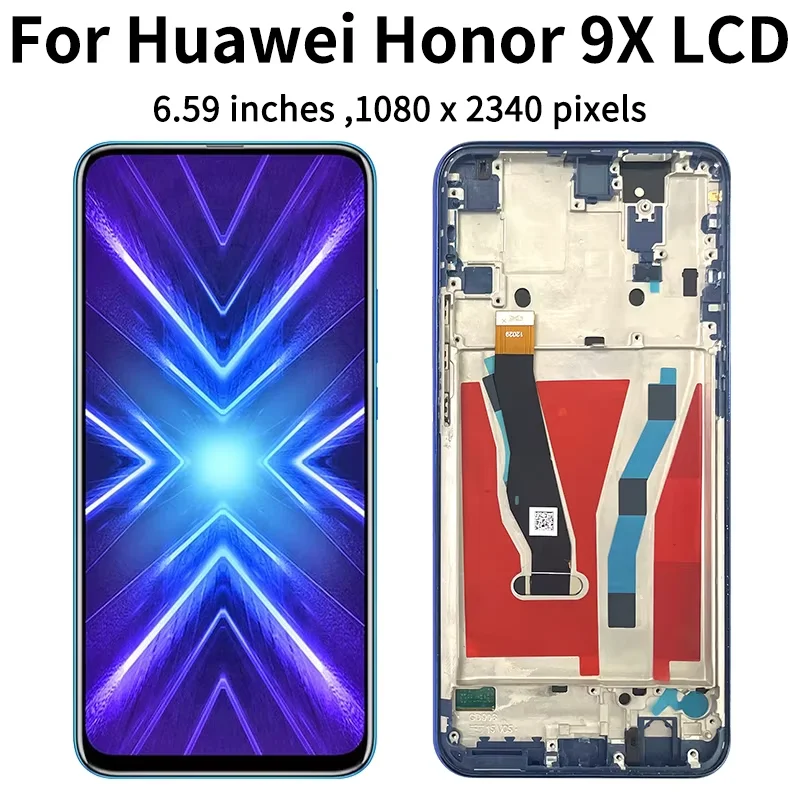 Testuj nowy 9x LCD dla Huawei Honor 9X 9 X Premium Global STK-LX1 wyświetlacz LCD ekran dotykowy Digitizer zgromadzenie + ramka — zdjęcie produktu 3
