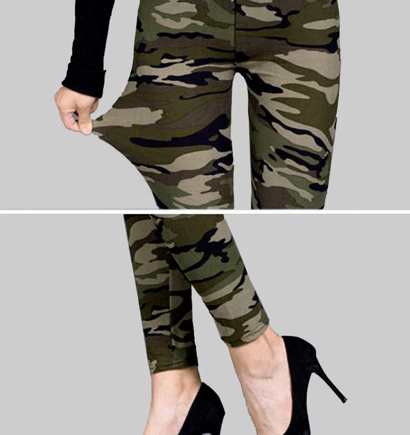 Mallas de camuflaje de cintura alta para mujer, Leggings de Fitness con estampado de seda de leche, pantalones SA0029