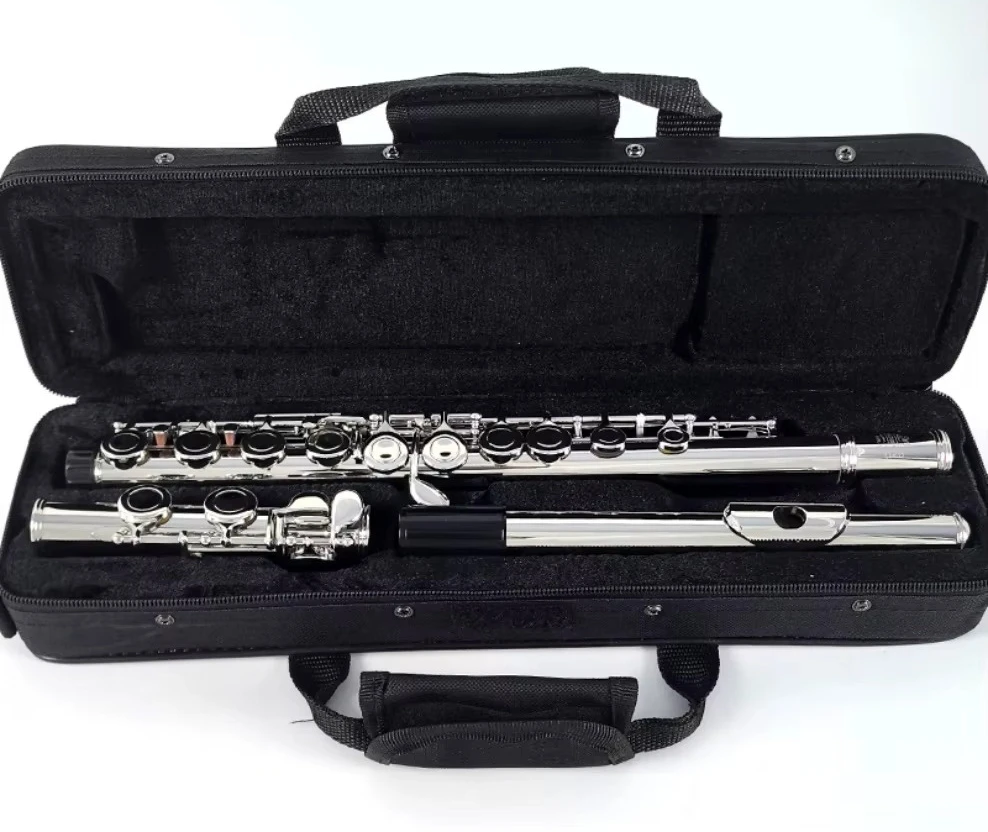 MORESKY 16 Closed Holes C Key Flute Cupro-Nickel Silver Plated E Mechanism with Key FML-601