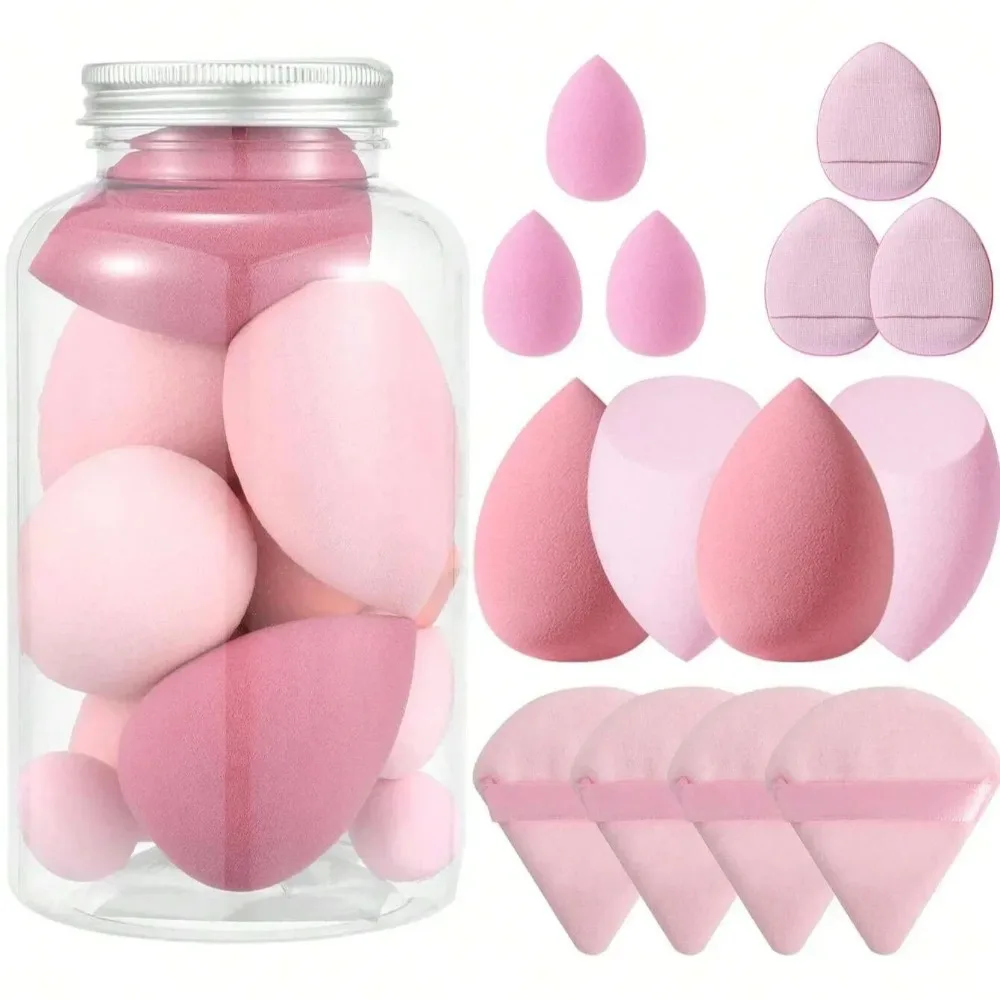 New 14Pcs Makeup Sponge Blender Cosmetic Puff Beauty Egg Foundation Sponges with Storage Bottle Powder Puffs Make Up Accessories