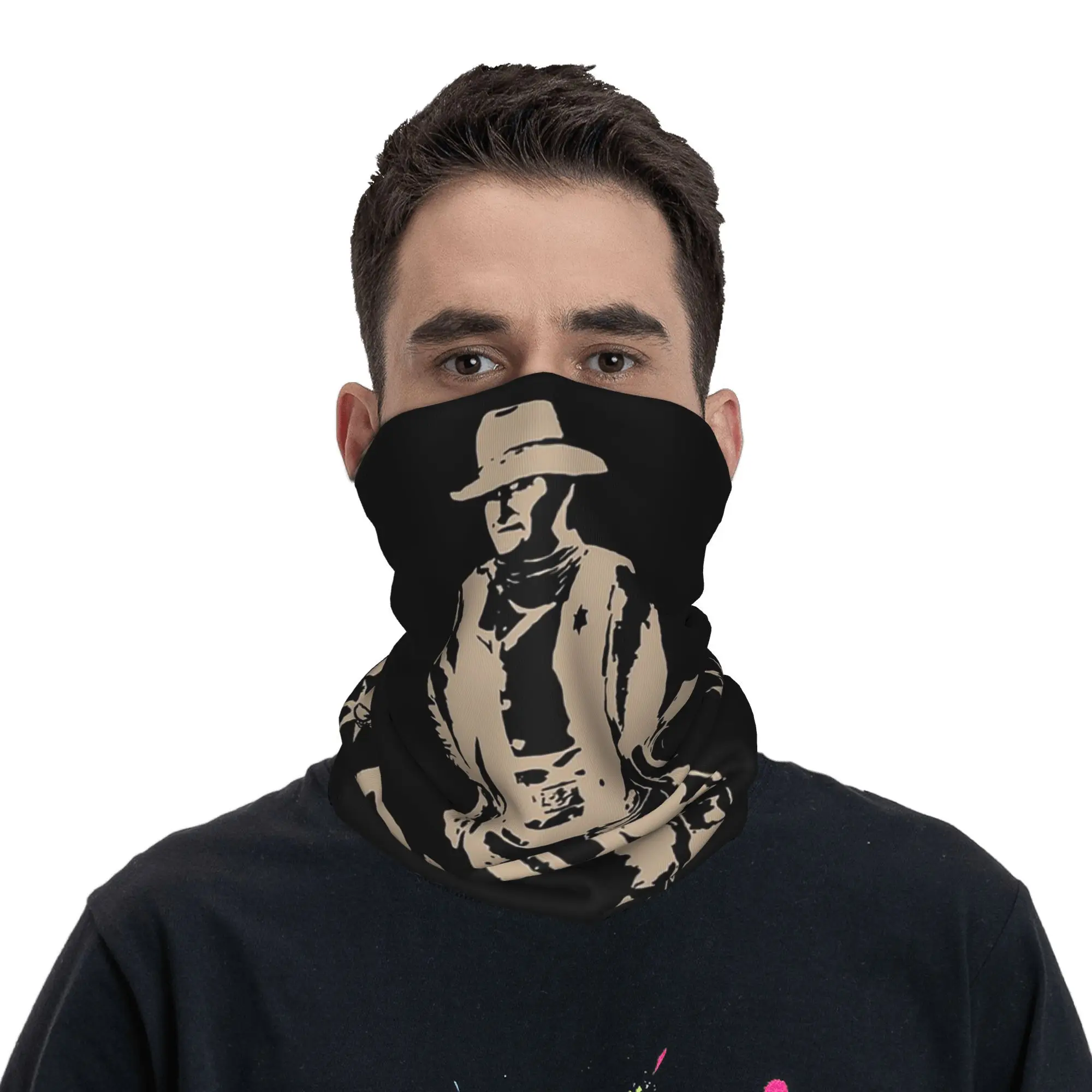 

John Wayne бандана на шею, шарф с принтом, теплый велосипедный шарф для бега для мужчин и женщин, дышащий шарф для взрослых