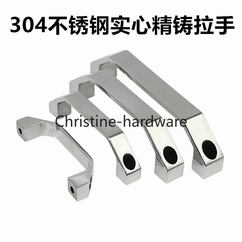 Solid Precision Cast 304 Stainless Steel Bow Shaped Large Handle Exposed Heavy Equipment Door Handle Square And Angular Bridge