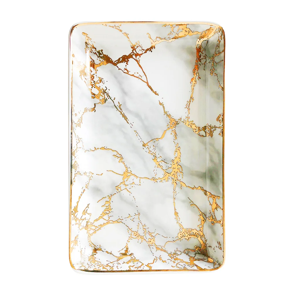 

Керамическая тарелка для ювелирных изделий, большой мраморный узор, декоративное кольцо, тарелка, ожерелье, браслет, поднос, органайзер для домашнего декора