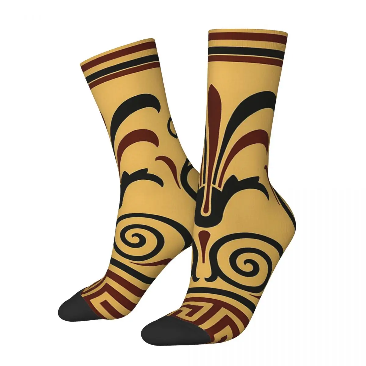 Classic Greek Design Greek Key Ornament Unisex Winter Socks Windproof Happy Socks street style Crazy Sock