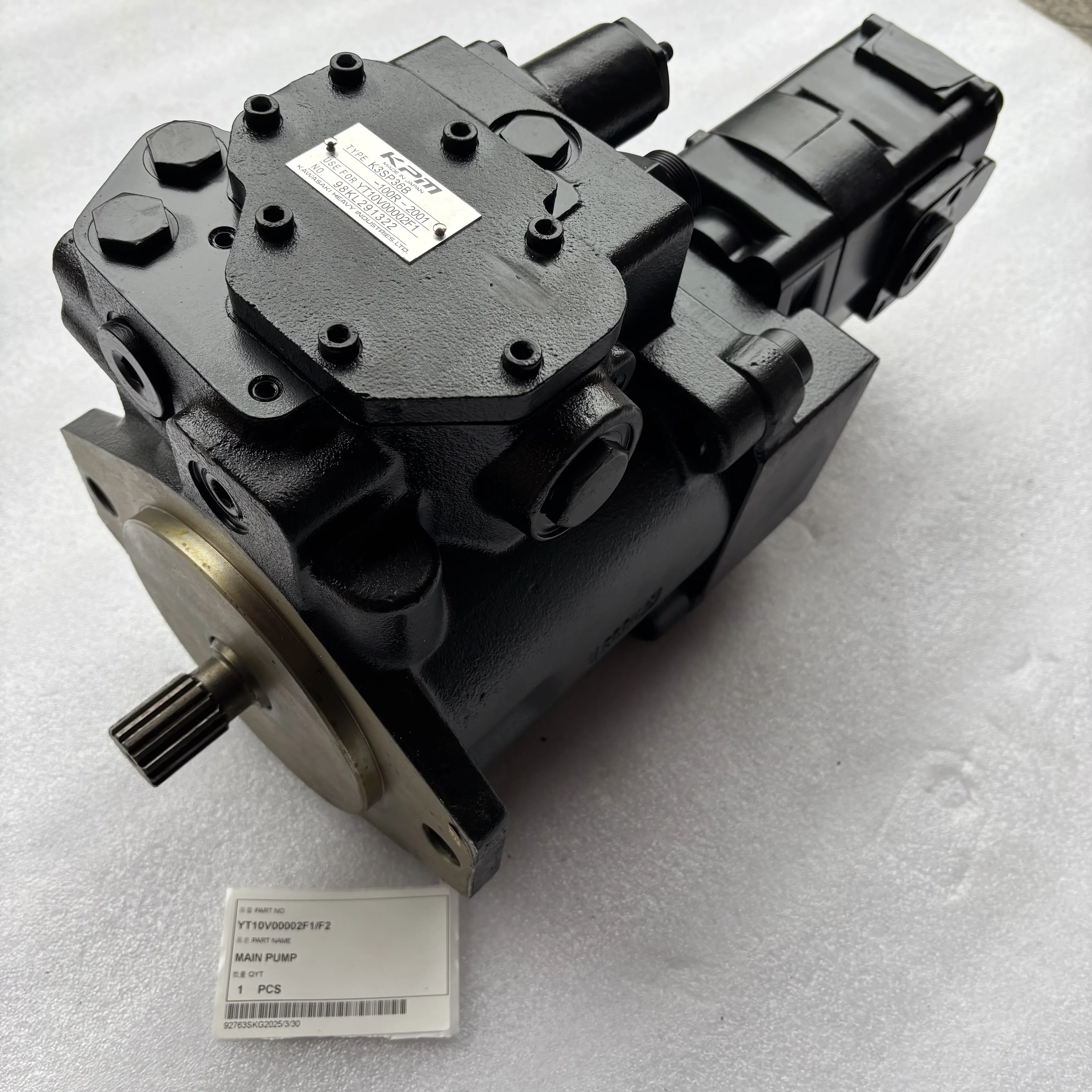 스파클링 머시너리 SK80CS-1E 80MSR-1E YT10V00002F1 YT10V00002F2 YT10V00003F2 YT10V00005F1 K3SP36B 유압 펌프 어셈블리 53.6KG