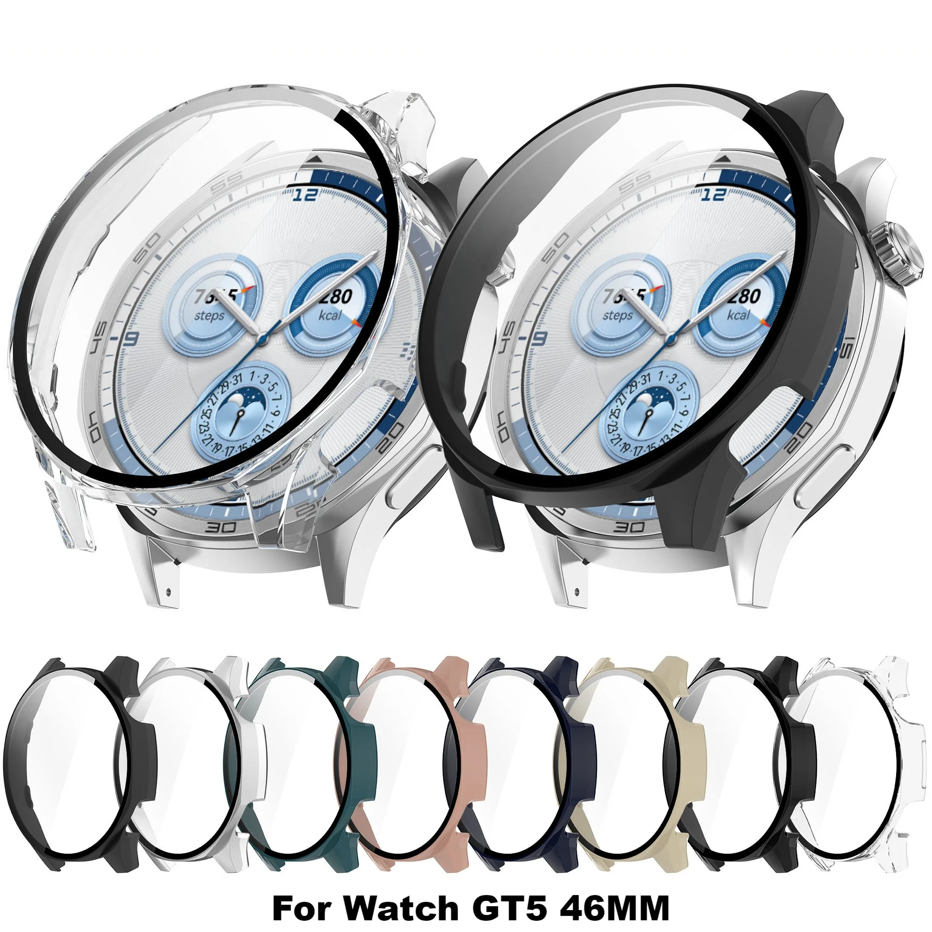 Funda de vidrio templado para Huawei Watch GT 5, Protector de pantalla de cubierta completa, parachoques para reloj GT5, accesorios para relojes inteligentes de 41MM y 46MM