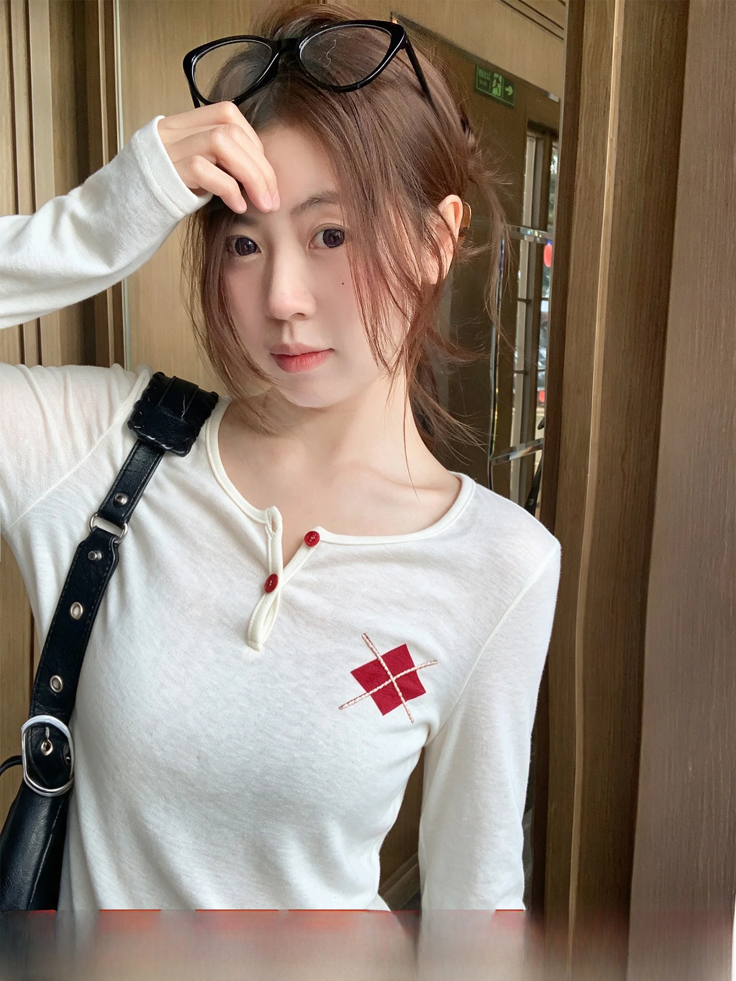 Korean Style Long Sleeve Henry Collar Base Shirt Women's Slim Fit Autumn Top under Shirt Inner Wear Ladies Fashion T-Shirt