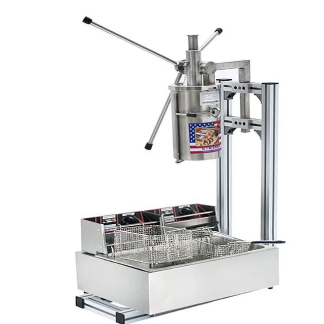 High Quality 7L Automatic Churro Churros Filling Machine with Deep Frying Pan