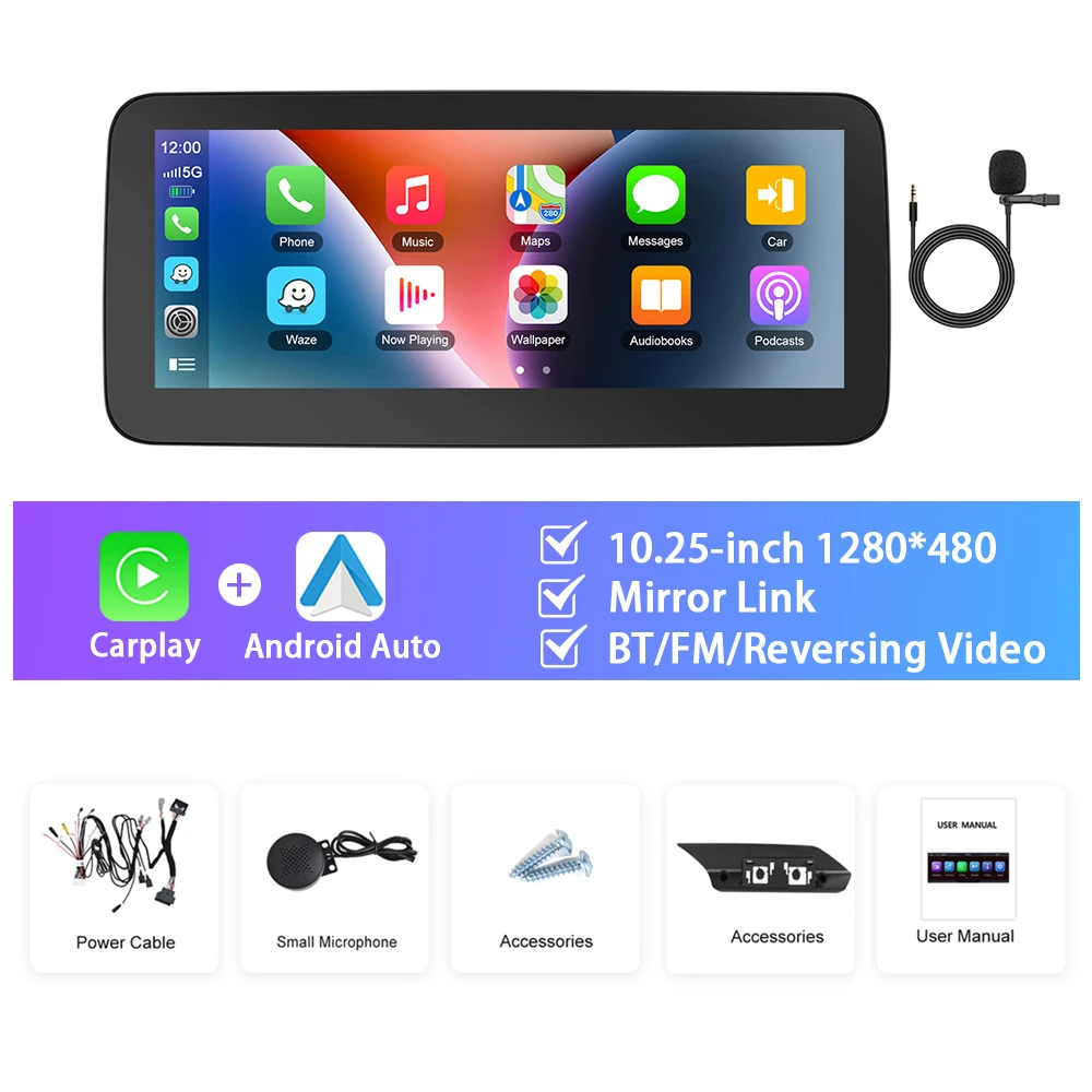 Podofo 10.25'' Car Radio For Mercedes-Benz NTG4.0 E-class /W212 2009-2012 Multimedia Player Carplay Android Auto BT5.0 Car Audio image 6