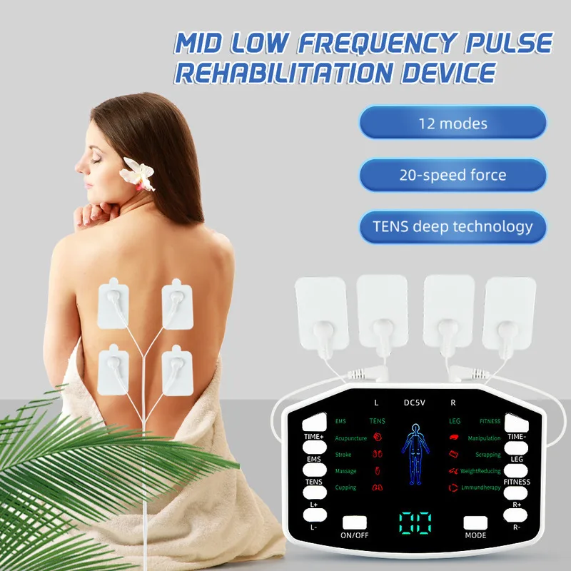 Mid Pulse Multifunktionales Massagegerät, Therapiegerät, EMS-Muskelstimulator, Niederfrequenz-Rücken-Nacken-Schmerzlinderung, Entspannung der Muskeln