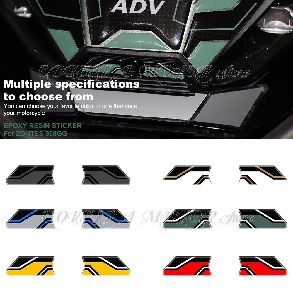 for ZONTES 368G 368G Motorcycle Accessories Stickers under the front of the car 3D Epoxy Resin Protection Stickers