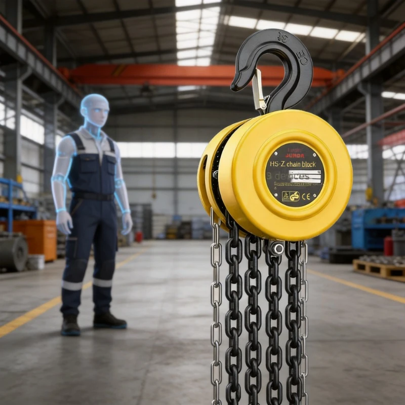Ton 2Ton Inverted Hand Chain Hoist Mini Round Manual Lifting Iron Crane Hoist