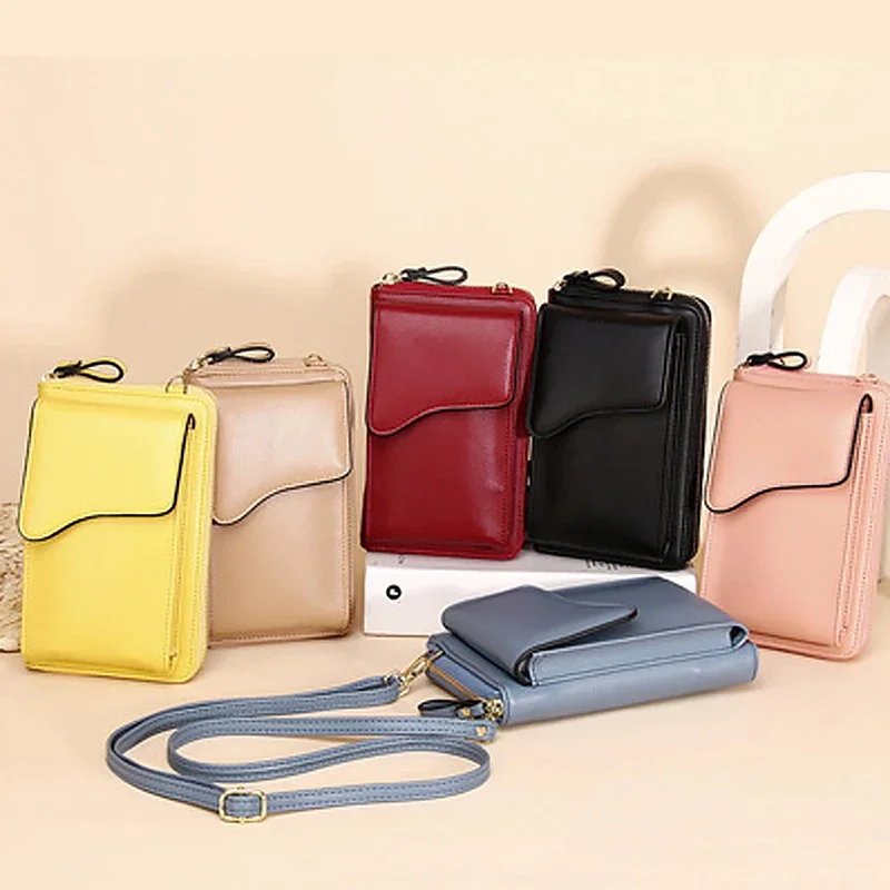 

Women's Small Crossbody Shoulder Bags PU Leather Female Cell Phone Pocket Bag Ladies Purse Card Clutches Wallet Messenger Bags