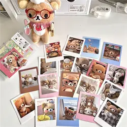 20Pcs Kawaii Rilakkuma Cartoon Polaroid Diy Card Hand Account Children's Room Decoration Girls Friends Creative Peripheral Gifts