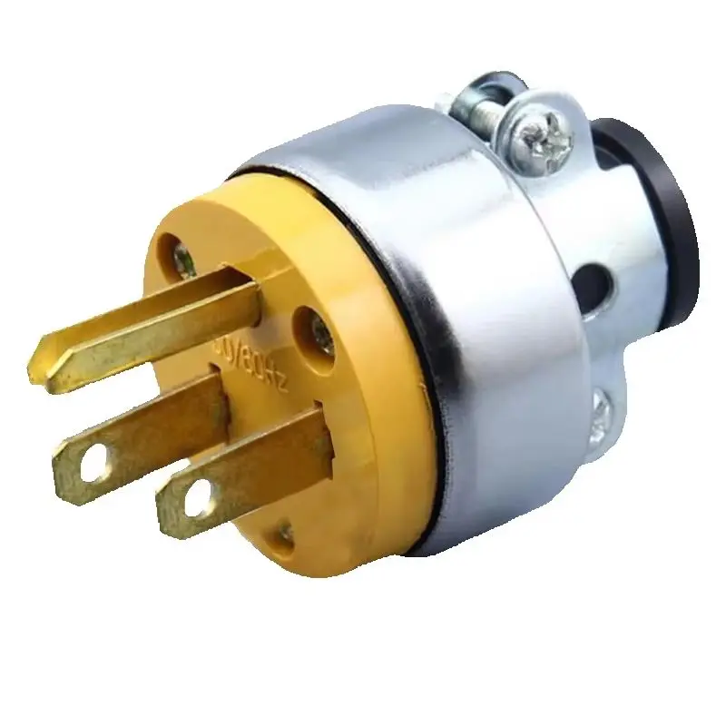 1pcs America L5-15P L5-15R US Connector 15A Extension Tripolar Wired Receptacle Male Female Anti-Loose Locked Plug Socket Type B