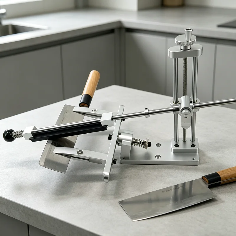 

Kitchen Knife Sharpening System Fixed Angle Apex Knife Sharpener with Professional Diamond Stones Set