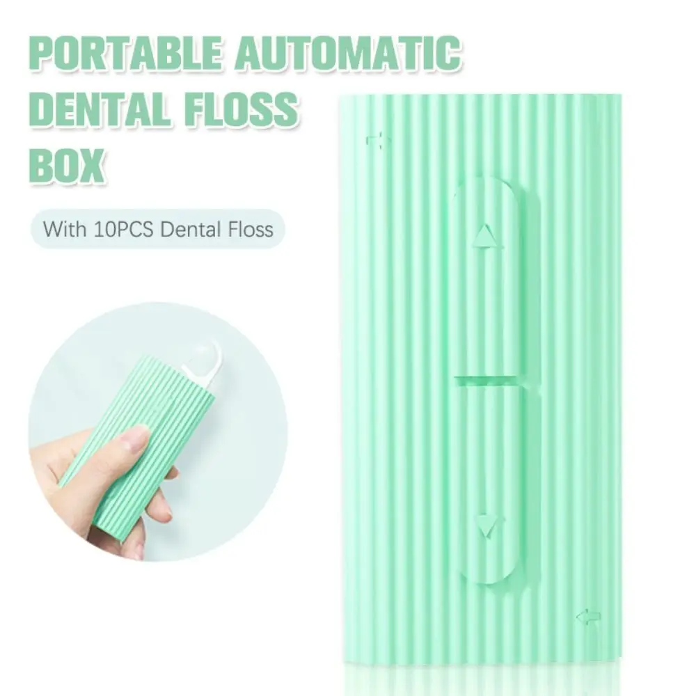 

Organizer Tooth Care with 10Pcs Teeth Flosser Automatic Case Floss Pick Dispenser Teeth Floss Storage Box Teeth Flosser Stick