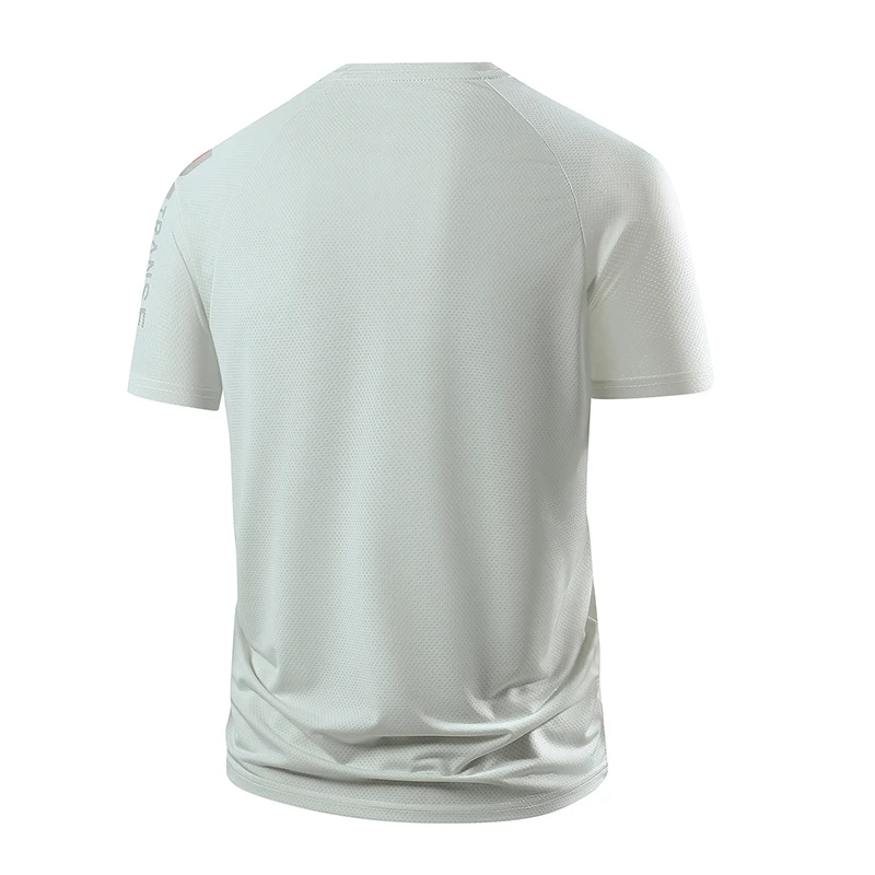 Men's Quick Dry Short Sleeve T-Shirt Moisture Wicking Round Neck Gym Running Sport Shirt Summer Men Printed Mesh Short Sleeves