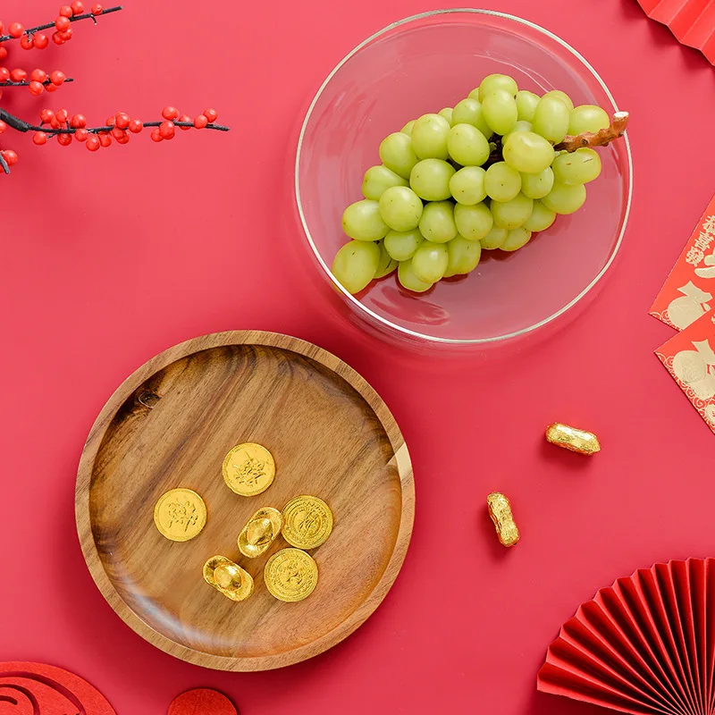 Assiette de fruits et de noix minimaliste, bol à bonbons, table de thé, verre à double couche, boîte de rangement pour la maison, le salon