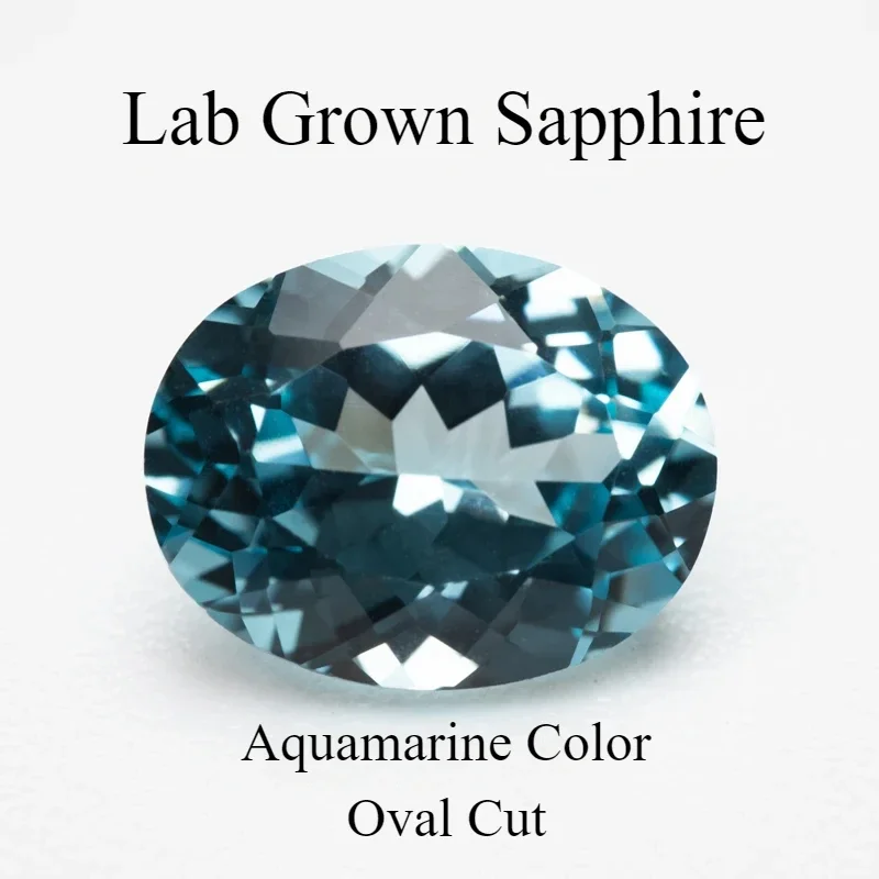 

Lab Grown Sapphire Aquamarine Color Oval Cut Top Quality Charm Gemstones for DIY Jewelry Making Rings Selectable AGL Certificate