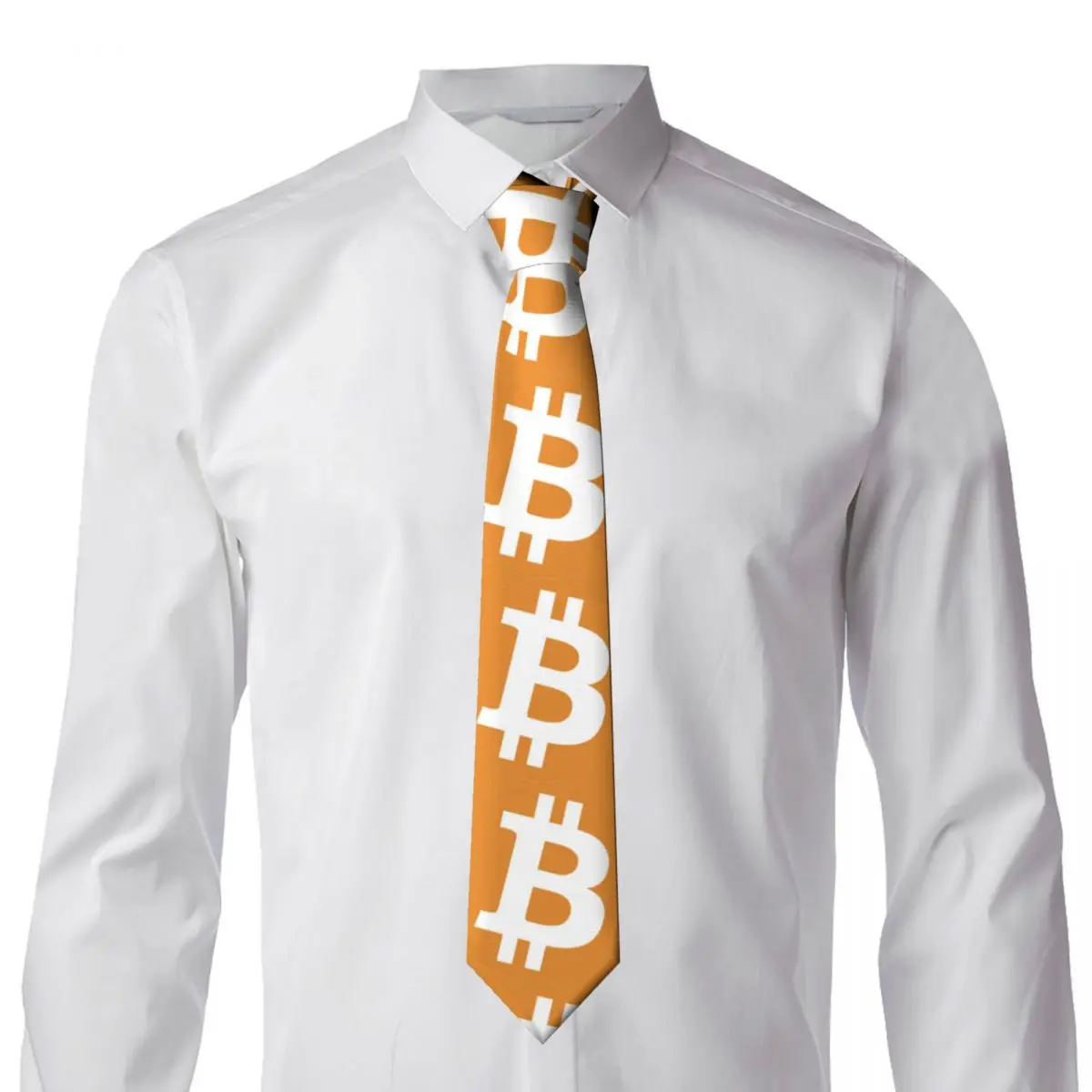 Formal Bitcoin Neckties for Men Custom Silk BTC Fans Office Ties