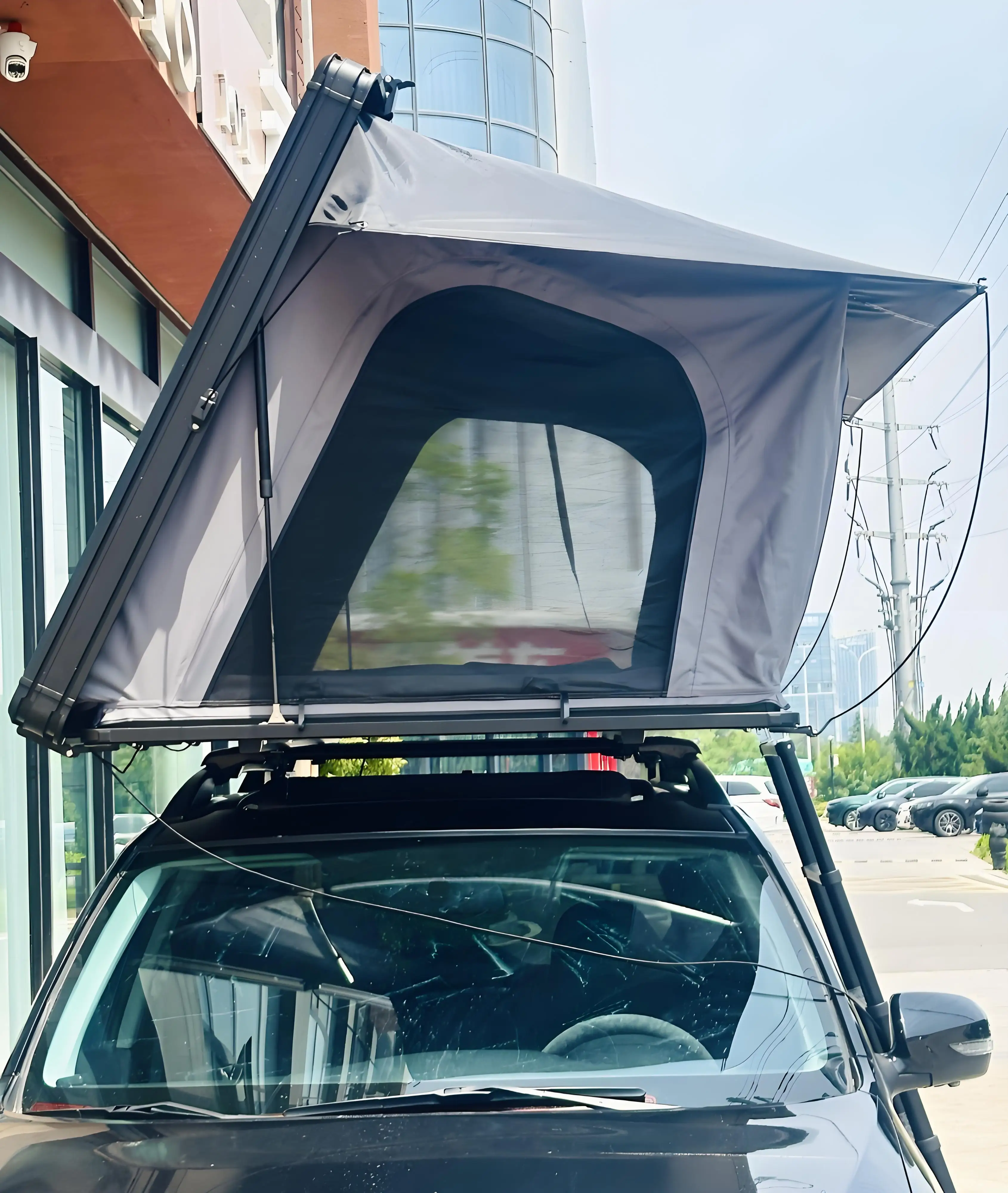 アップグレードされたアルミ素材の車のルーフトップテント屋外キャンプテント
