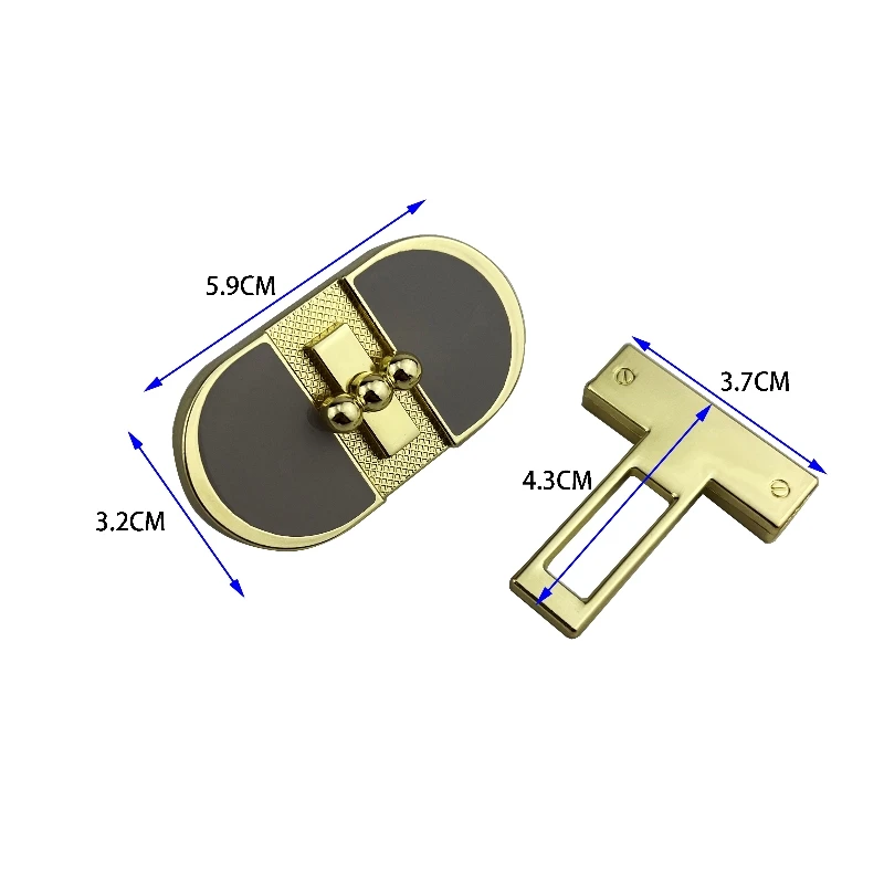 Serrature a torsione a forma di T per parti di borse da donna accessori Hardware in metallo borse di riparazione fai da te