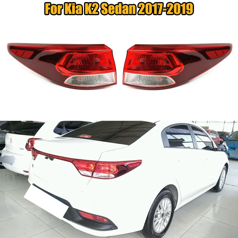 

Для Kia K2 Sedan 2017 2018 2019, автомобильный задний фонарь в сборе, задний фонарь, стоп-сигнал, фонарь заднего хода, указатель поворота с лампочкой