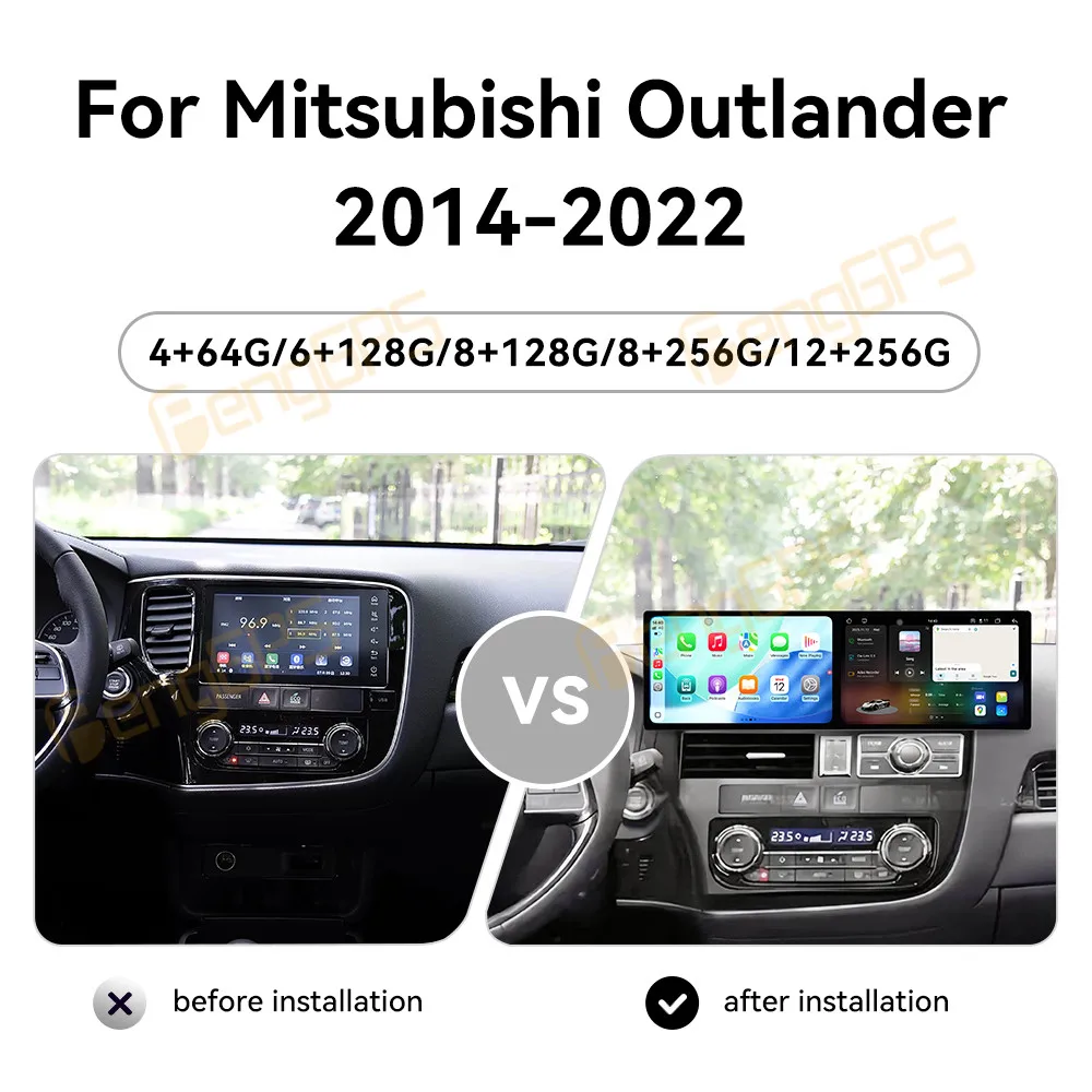 For Mitsubishi Outlander 2014-2022 Android Car Radio Multimedia Video Wireless Carplay Autoradio Stereo GPS Navigation Head Unit