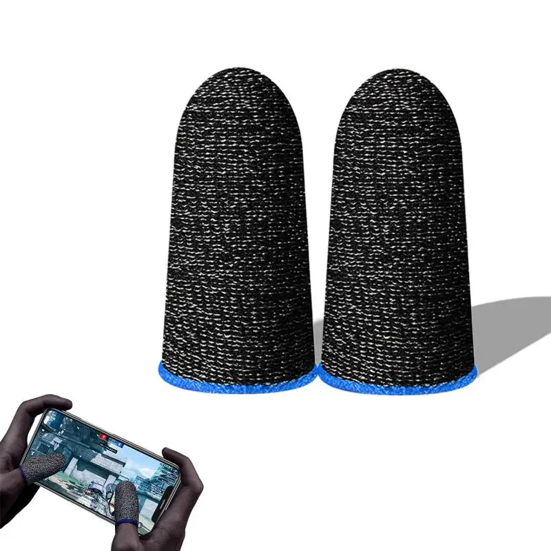 Sarung jari bermain game anti-keringat, 1 pasang sarung jari anti-keringat layar sentuh sensitif